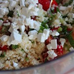 Couscous salade met feta en verse kruiden